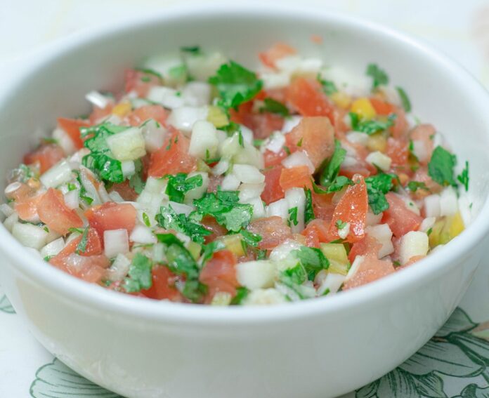 Pico de gallo in a bowl