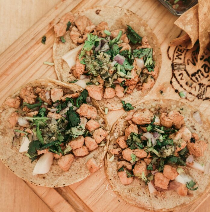 Grilled salmon tacos